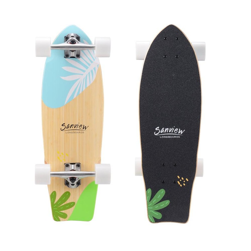 Sanview Leaf 28″ Cruiser Kicktail Skateboard Longboard Complete