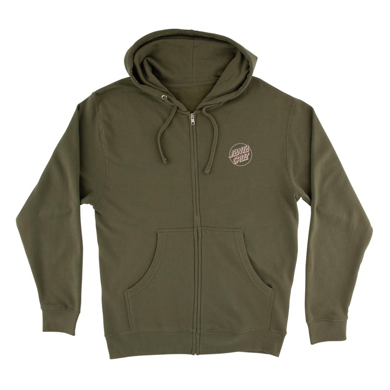 Tone Stamped Dot Womens Santa Cruz Zip Hoodie Army XS