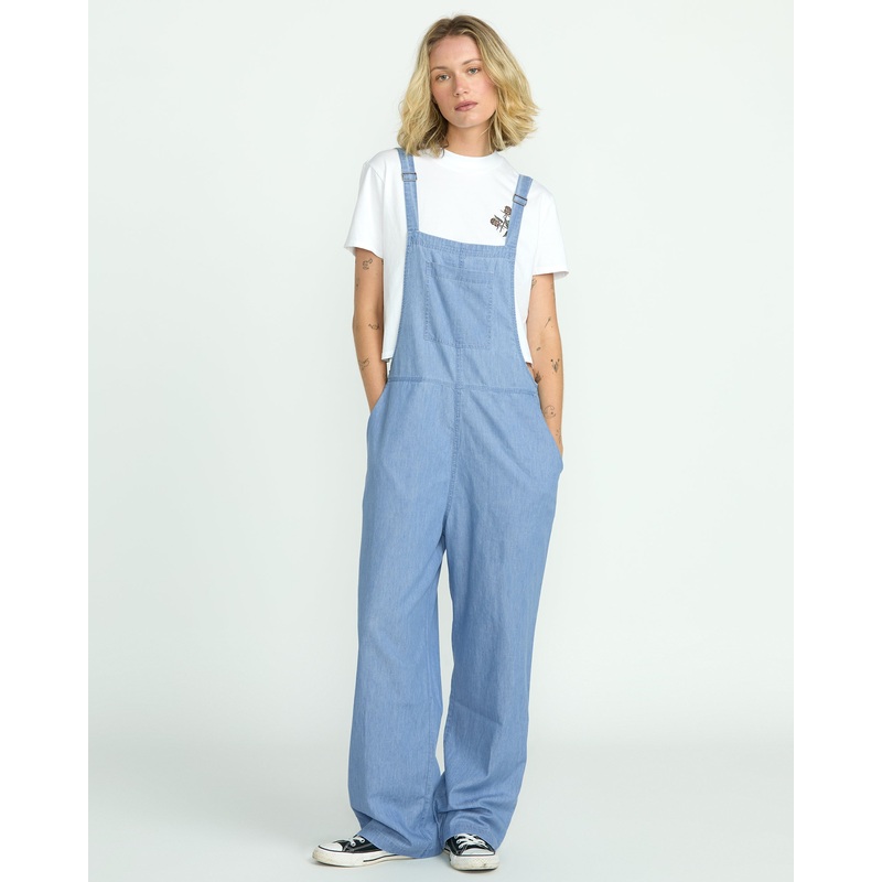 Volcom Women’s Lived in Romper- Chambray X-Small (24″-25″) Chambray