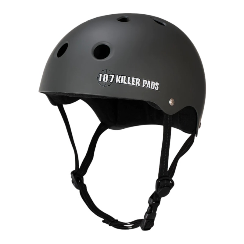 187 KILLER PADS PRO SKATE HELMET W/ SWEATSAVER LINER MATTE CHARCOAL S