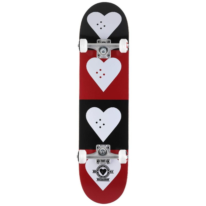 Heart Supply Quad Logo Black/Red 7.75″ Skateboard Complete