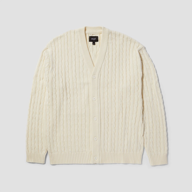 HUF TT Jacquard Cardigan Natural Small