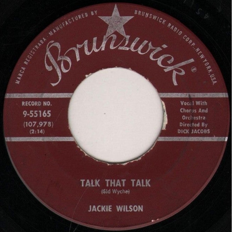Jackie Wilson  Talk That Talk / Only You, Only Me Vinyl 7″ Record *Used 1959 Release*