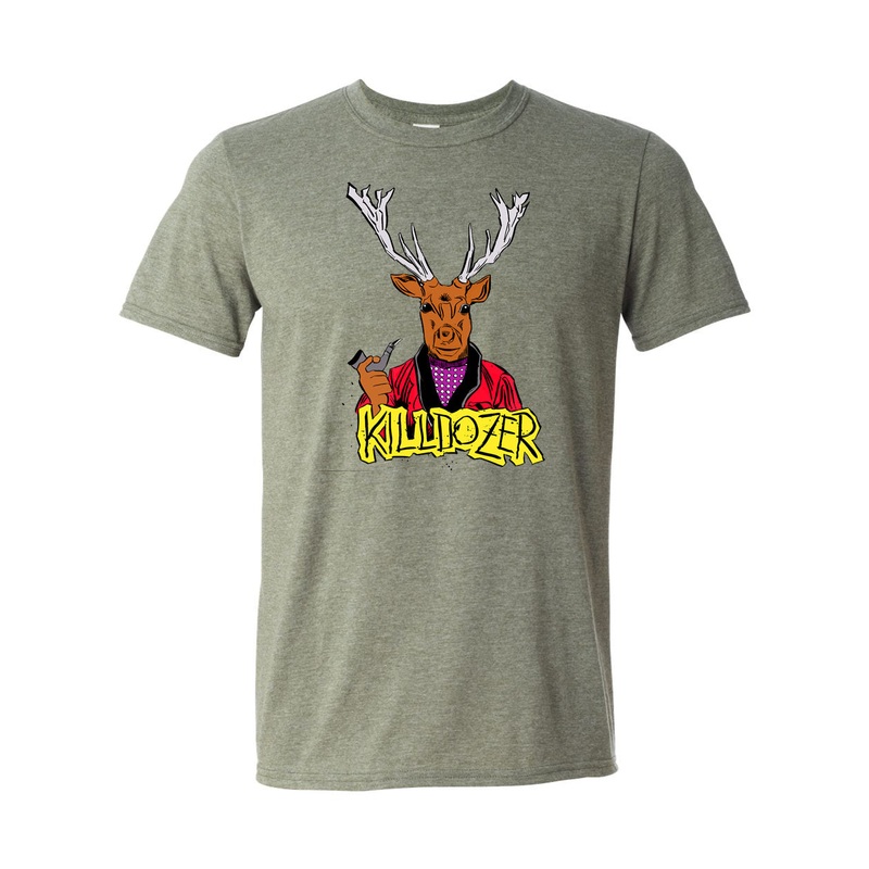 KILLDOZER “Mounted” T-Shirt Design by Brian Walsby Small Heather Military Green