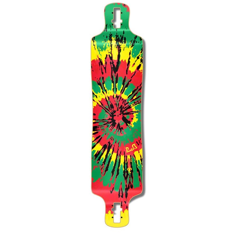 Punked Lowrider Tiedye Rasta Longboard Deck Deck