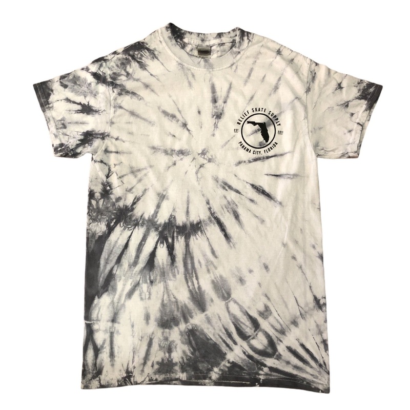 RELIEF FLORIDA PINWHEEL TIE DYE TEE GRAY S