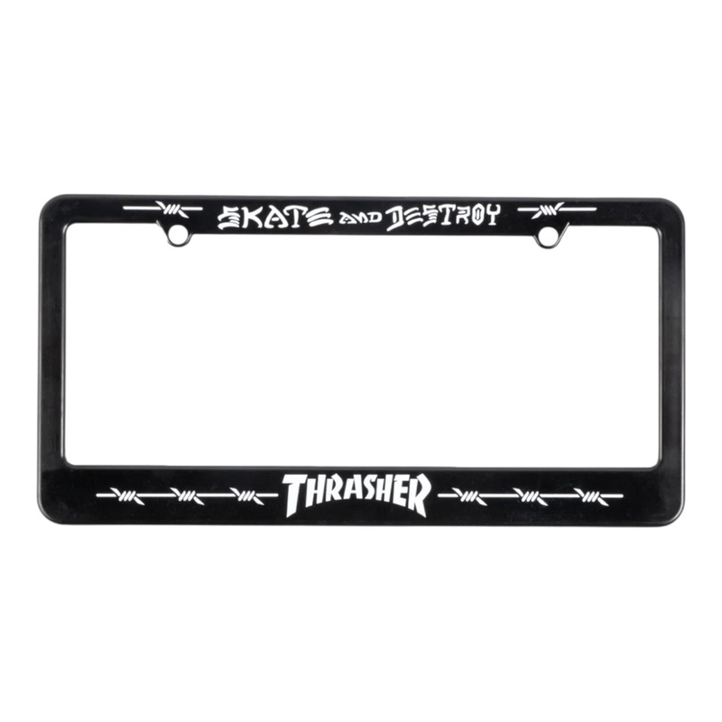 Thrasher Barbed Wire License Plate Cover Black OS