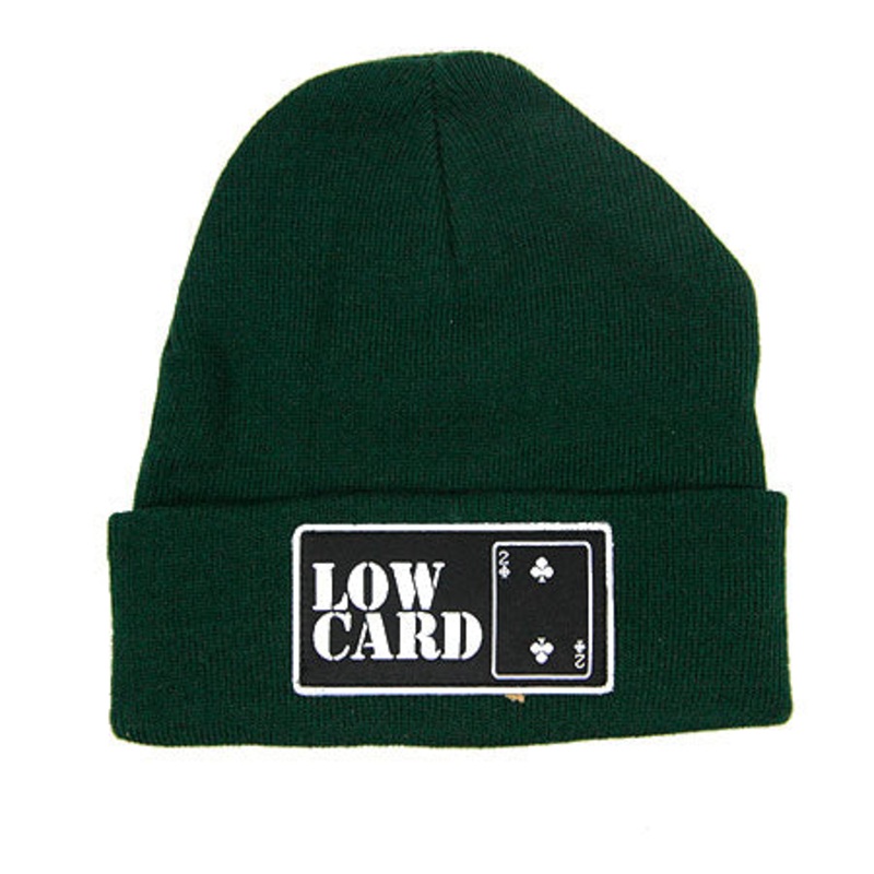 Lowcard Magazine Acrylic Fold Beanie Dark Green One size fits all