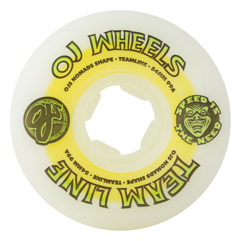 OJ Wheels “Team Line- White Yellow” 54MM Wheels
