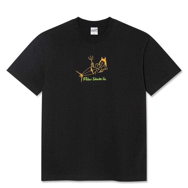 Polar Skateboards Devil Woman T Shirt Black Medium