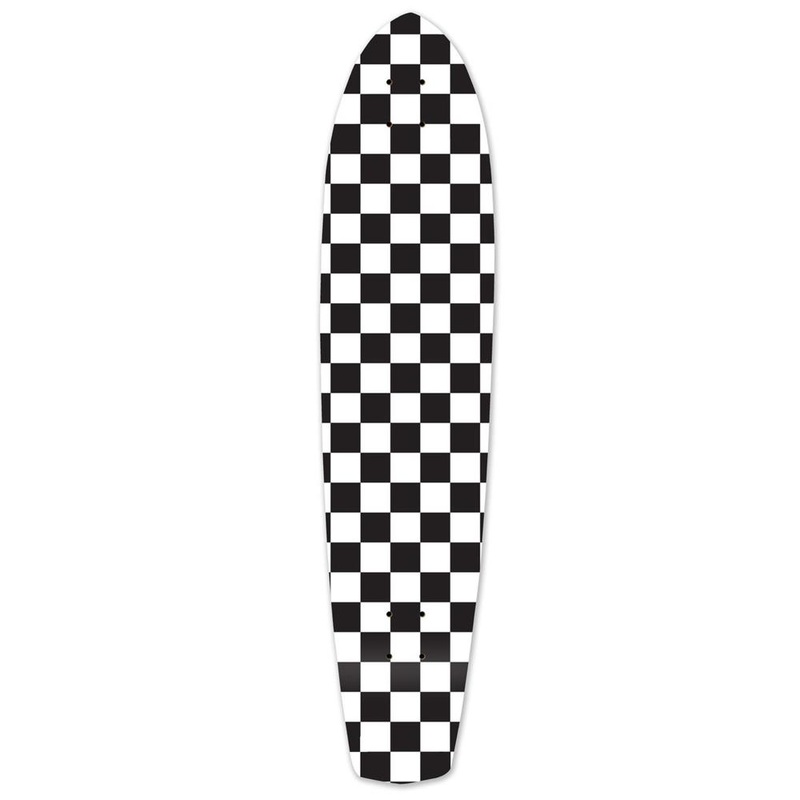 Punked Slimkick Longboard Deck – Checker White Deck