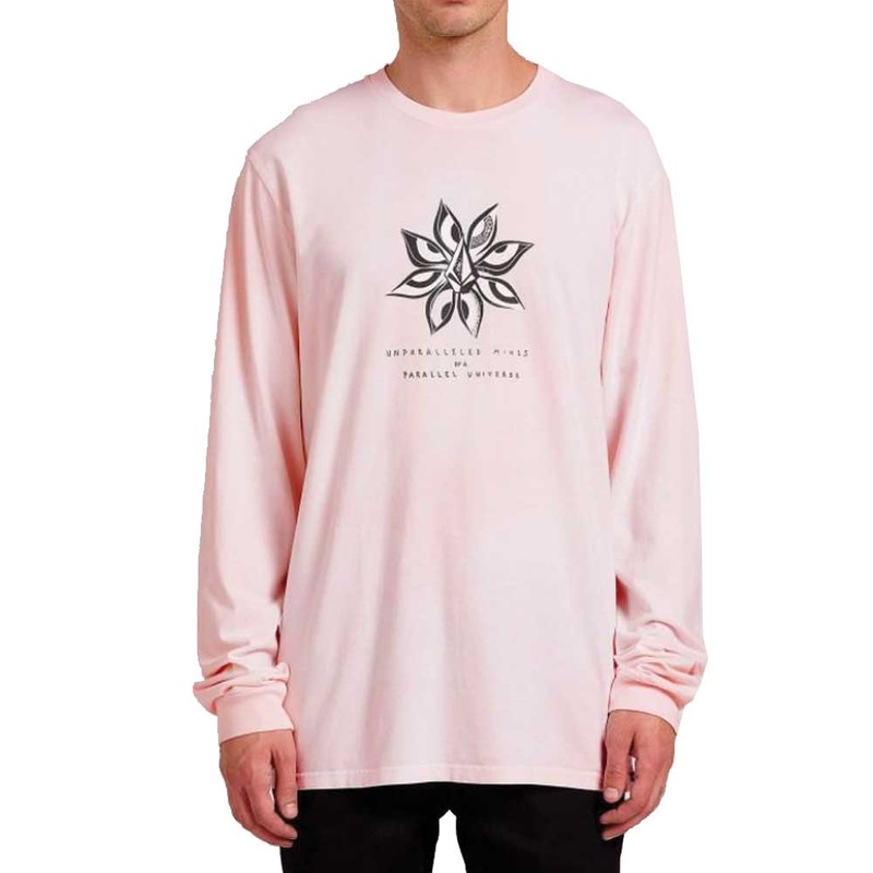 Volcom Burch Longsleeve T-Shirt – Salty Pink Small Salty Pink