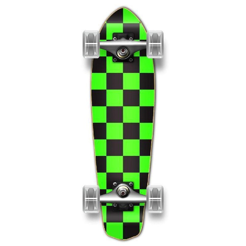 Punked Checker Green 25″ Micro Cruiser Complete Complete