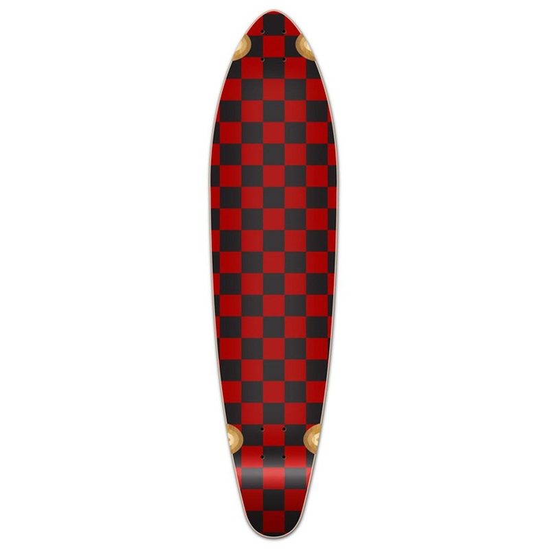 Punked Kicktail Longboard Deck – Checker Red Deck