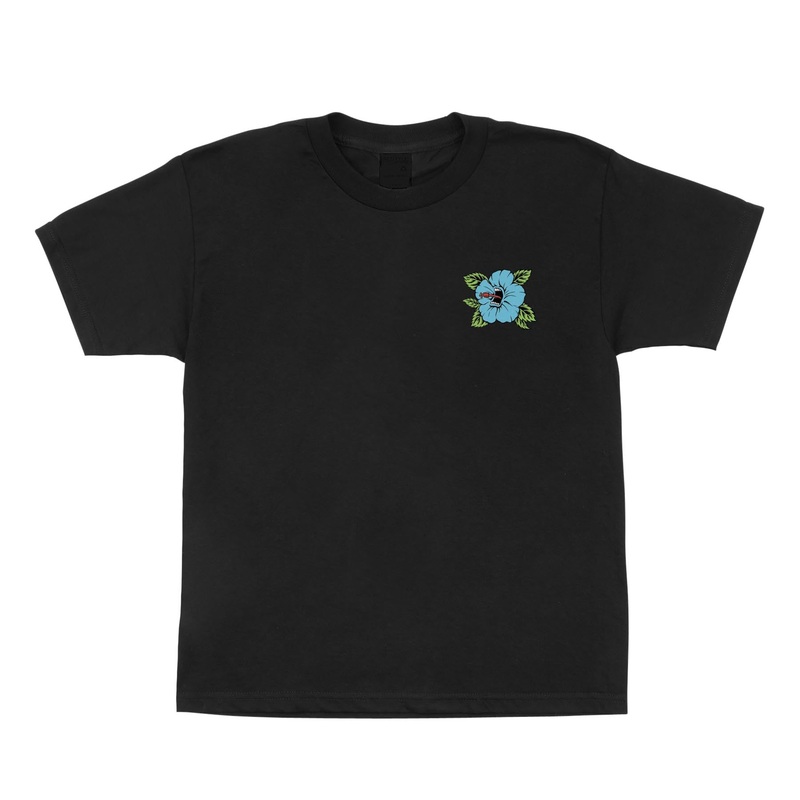 Screaming Hibiscus Dot Youth Santa Cruz T-Shirt Black S