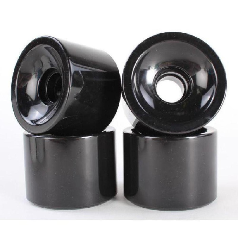 Solid Black 70mm Gel Soft Longboard Wheels