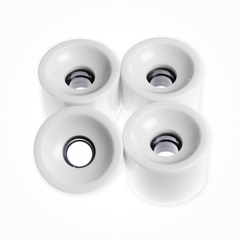 Solid White Square Lipped Longboard Wheels 70mm x 80a