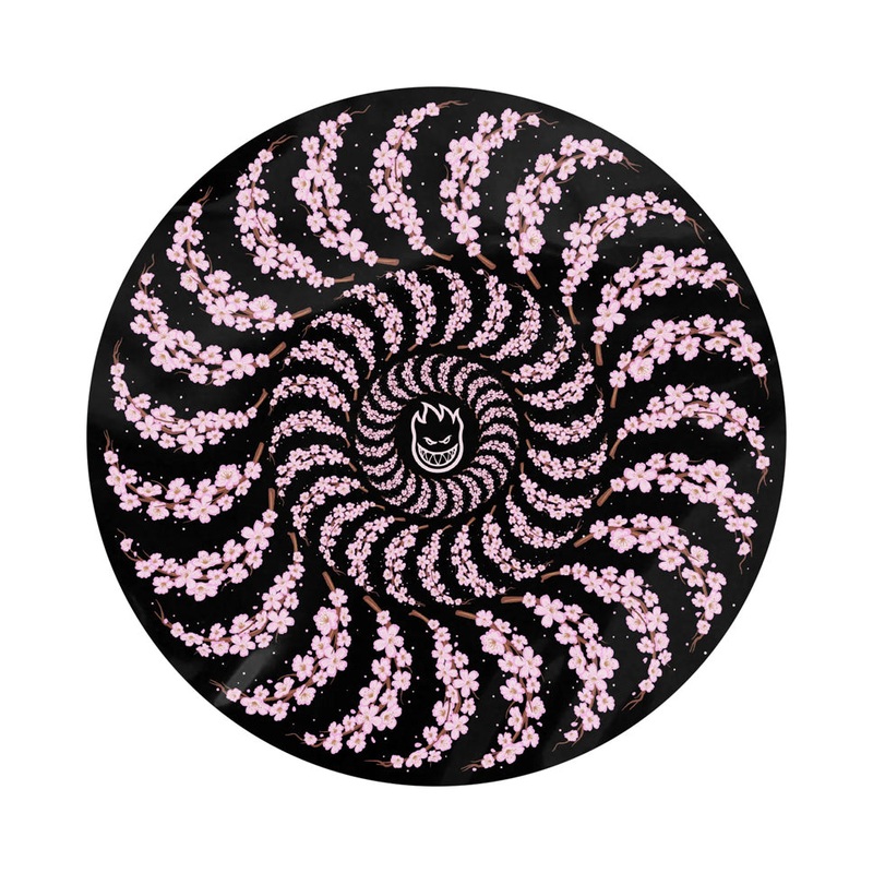 Spitfire Cherry Blossom Swirl Sticker Black/ Pink 5″