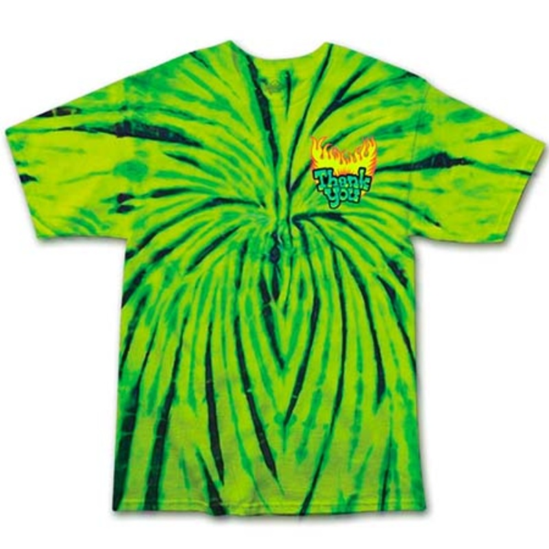 Thank You Skateboards Tiki Tie Dye T Shirt Green Extra Large