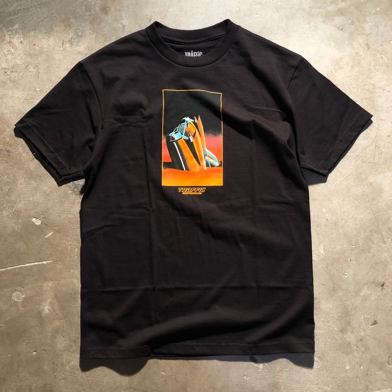 Traffic Skateboards – On The Beach Tee – Black Medium