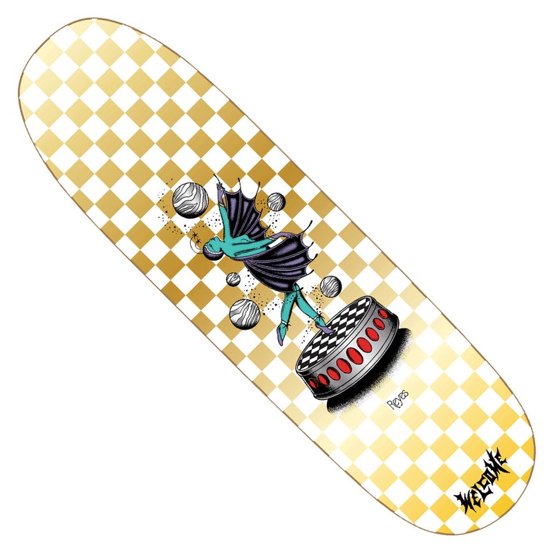 Welcome Skateboards Ryan Reyes Dancer on Baculus 2 Deck White/ Gold Foil 9 x 33 WB:14.5