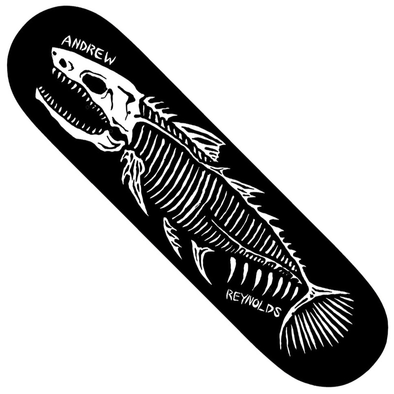 Baker Andrew Reynolds Fish Sticks Deck Black/ White 8.25 x 31.875 WB:14.25