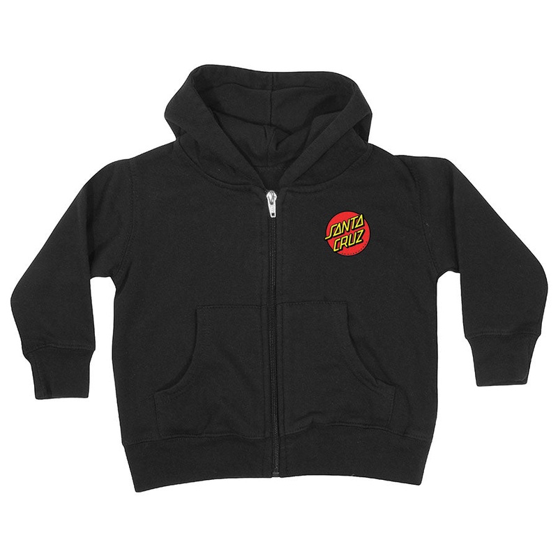Classic Dot Zip Hoodie Santa Cruz Kids Sweatshirt Black 2T