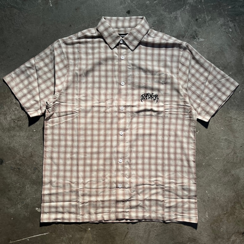 Former – Manners Check Short Sleeve Shirt – Taupe M