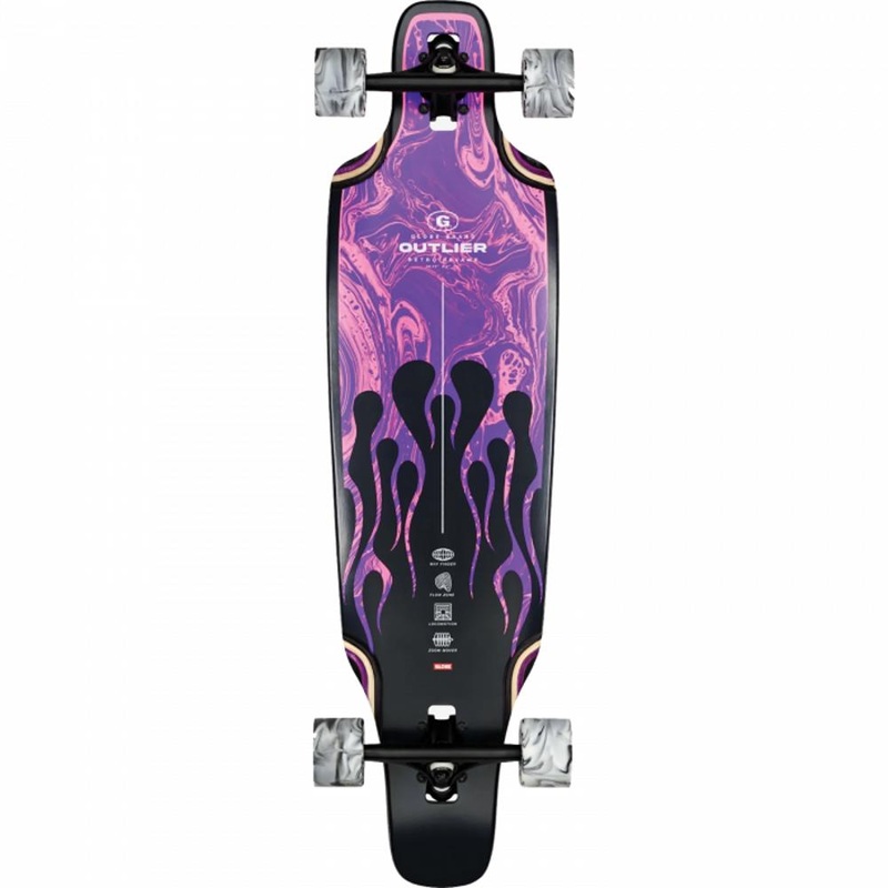 Globe Outlier Purple Flames 36″ Drop Through Longboard