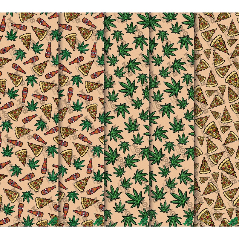 Mob Party Favors Skateboard Grip Tape 9 x 33 Pizza & Leaves