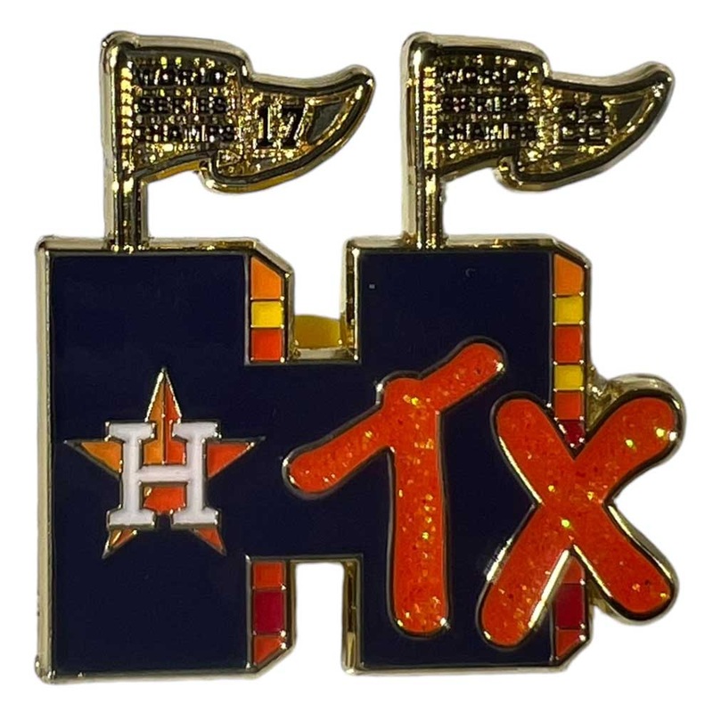 Orange Sparkle 17 22 HTX Blue Orange Gold Pin by Whatafitted