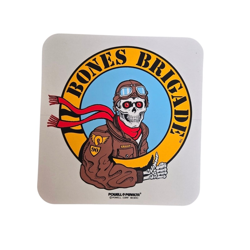 Powell Peralta BONES BRIGADE Pilot Sticker – CLEAR BACK