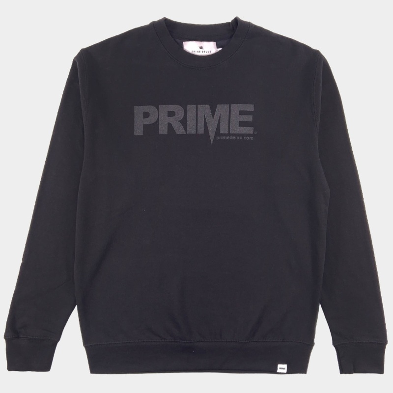 PRIME DELUX OG PREMIUM CREW SWEAT – BLACK / BLACK S