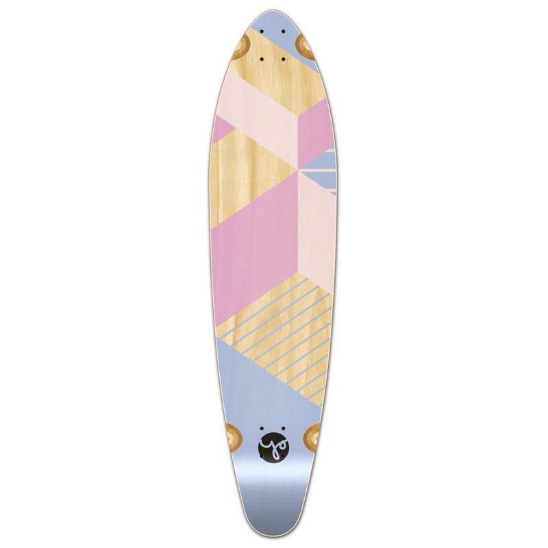 Punked Kicktail Longboard Deck – Geomatric Series – Purple Deck