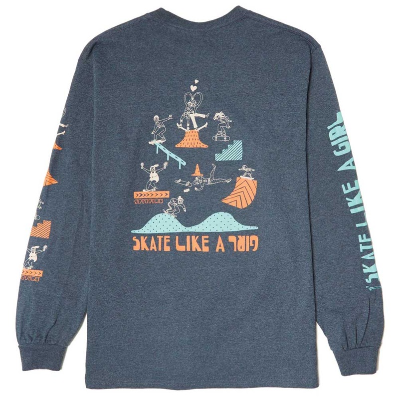 Spitfire x Skate Like A Girl Sessions Longsleeve T-Shirt – Dark Heather Small Dark Heather