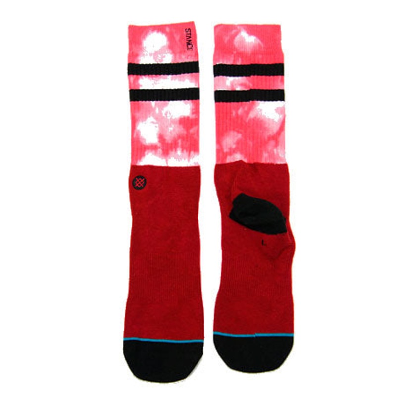 Stance Raster Crew Socks Red Large