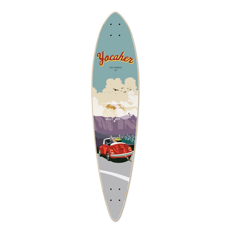 Yocaher VW Beetle Red 40″ Pintail Longboard Deck