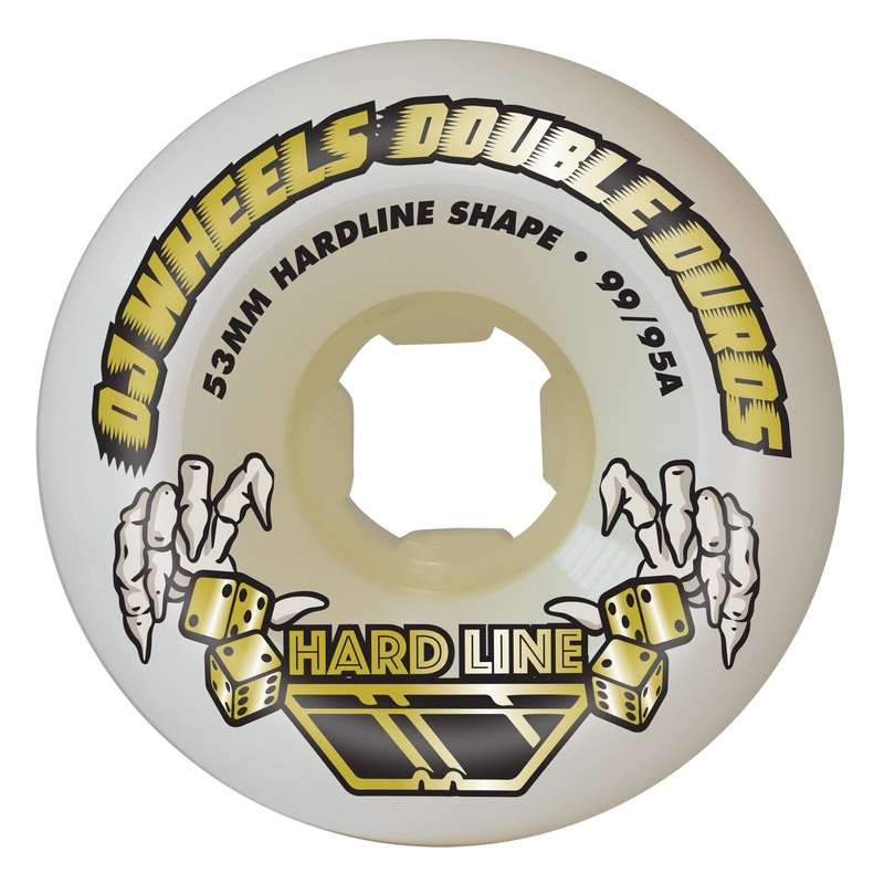 53mm Double Duro Hardline 99a/95a OJ Skateboard Wheels White 53mm