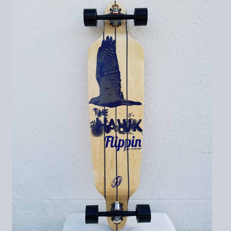 Flippin Hawk Drop Down Bamboo Freeride Longboard Skateboard