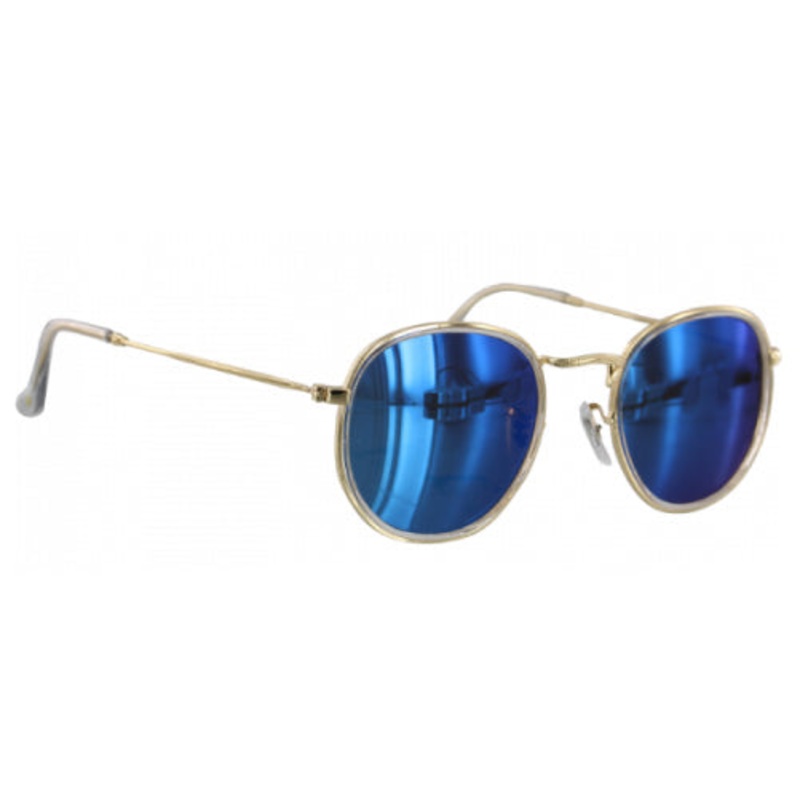 Glassy Hudson Polarized Sunglasses Clear/Gold/Blue Mirror