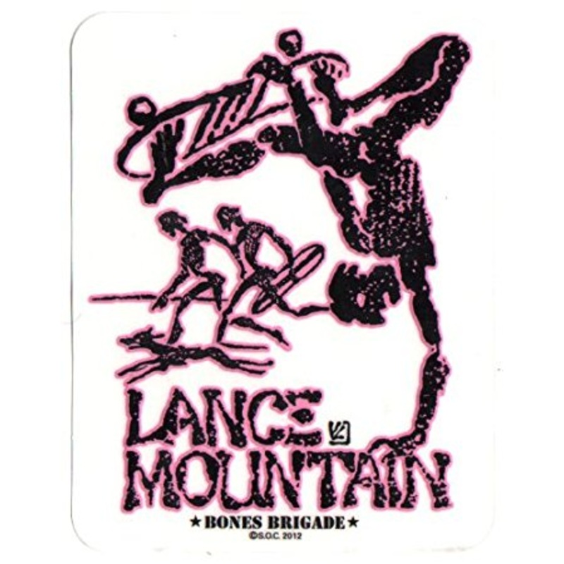 Powell Peralta Lance Mountain Future Primitive Bones Brigade Sticker Pink