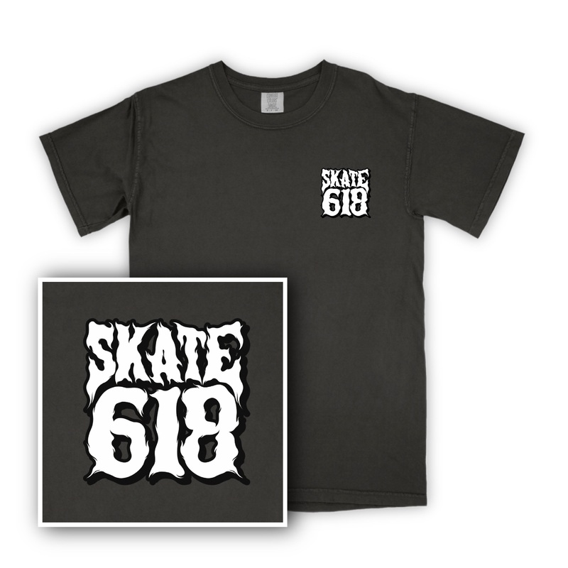 SKATE 618 Stacked Logo Dark Gray T-Shirt (CHOOSE SIZE) Small