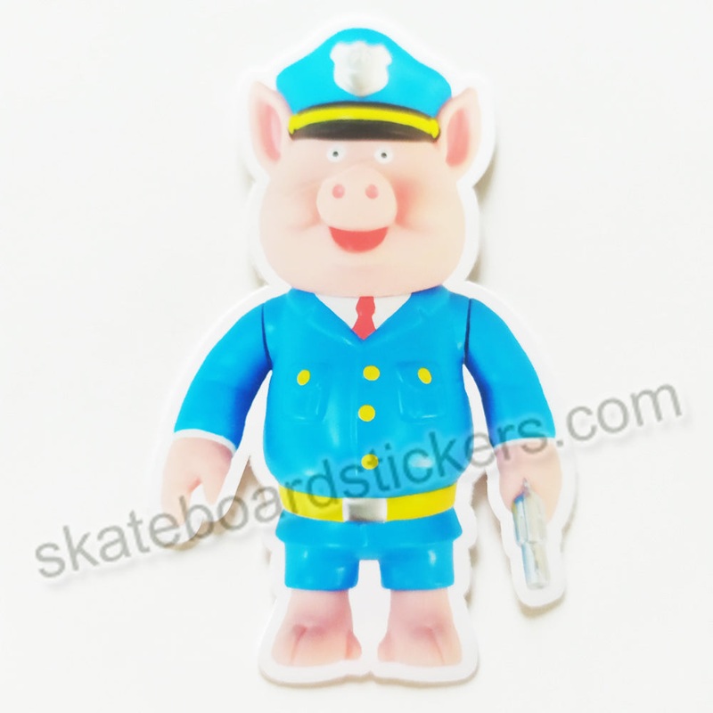 StrangeLove Skateboard Sticker – Pig Blue