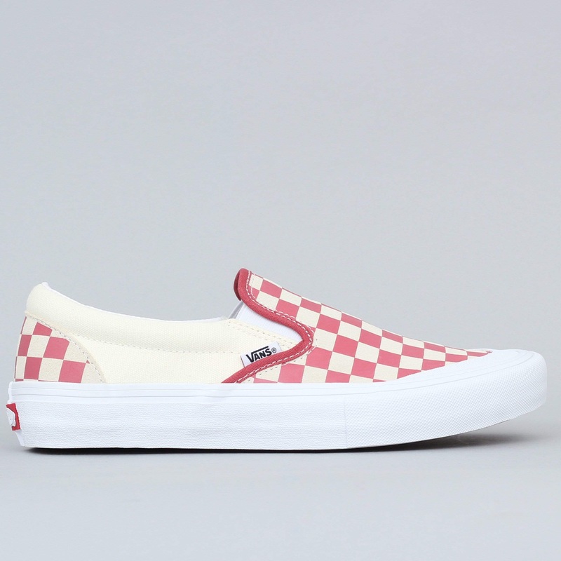 Vans Slip-On Pro Shoes (Checkerboard) Mineral Red UK7