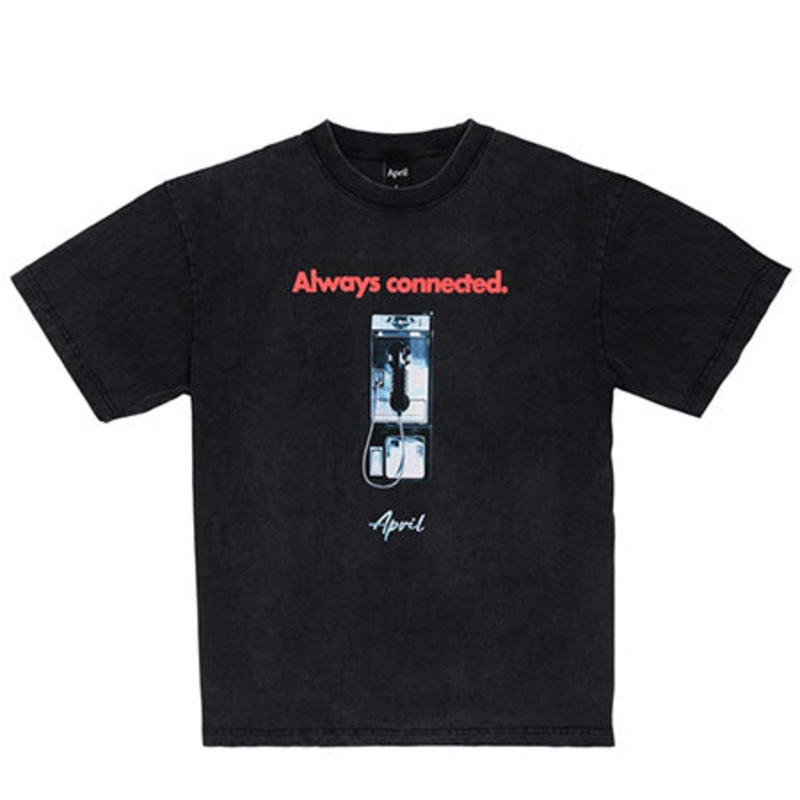April Skateboards Always Connected T Shirt Vintage Black Extra Large