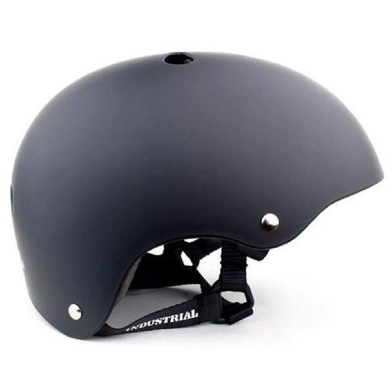 Industrial Flat Black Longboard Skateboard Skate Helmet XSmall