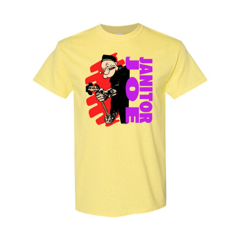 Janitor Joe “Popeye” T-Shirt W/ Amphetamine Reptile Noise back logo Small Corn Silk