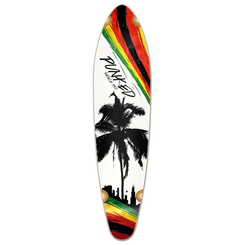 Punked Kicktail Longboard Deck – Palm City Rasta Deck
