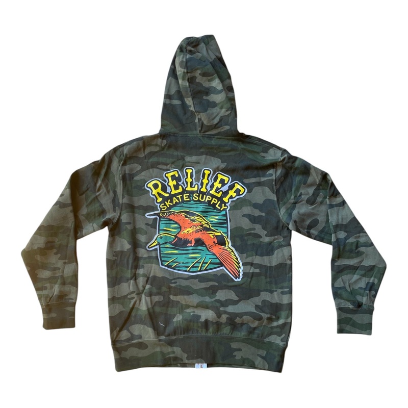 Relief Mallard Camo Zip Hoodie Lightweight S