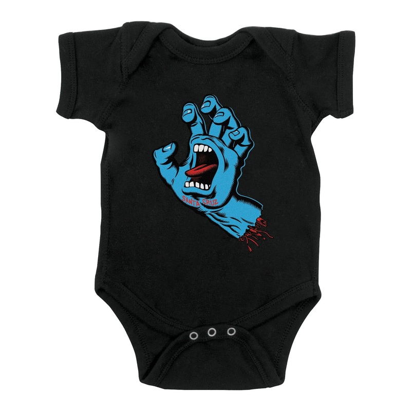Screaming Hand Santa Cruz Baby One Piece Bodysuit Black 6 Mos